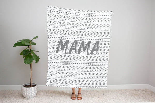 Family Name Minky Blanket - Mudcloth  *2 Layer - Dotboxed