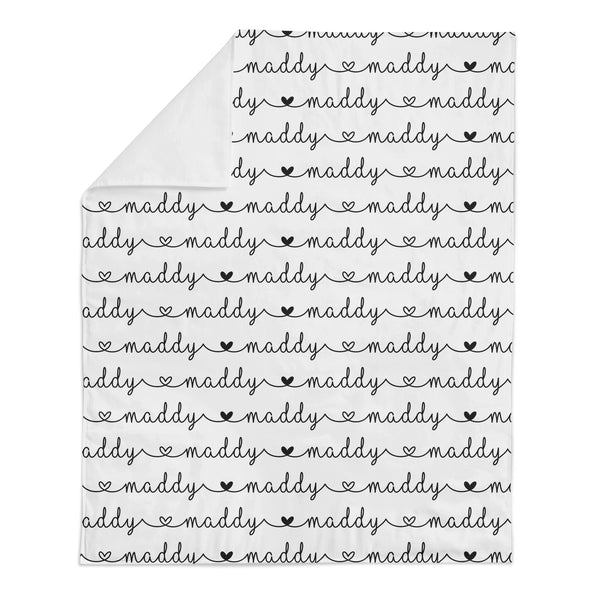 "MADDY" Personalized Name Minky Blanket -Hearts Collection - Dotboxed